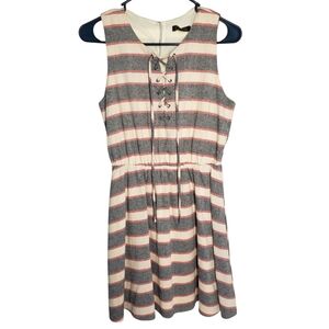 Depri Dress Size Large/Women Stripes Design with Adjustable Drawstring in Front